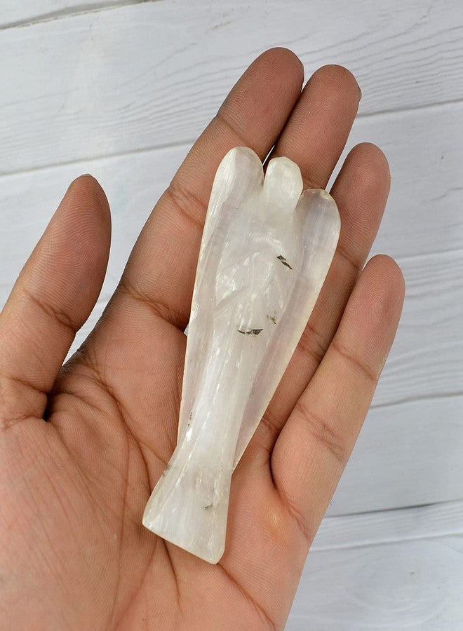 Crystu Selenite Angel Natural Crystal Stone Angels Size 7.6 cm (3 inch). Charged by Reiki Grand Master & Vastu Expert (Color : Selenite) - Image 3